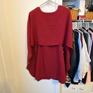 Chic Burgundy Cape Dress